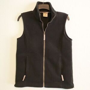 Cabela’s Vest Black Fleece Full Zip Small EUC